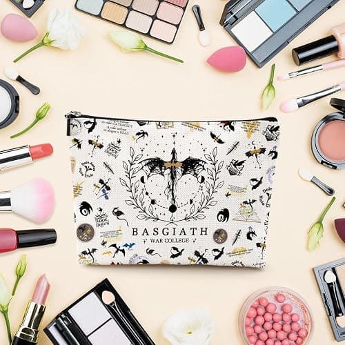 LONGXIN Fourth Wing Merch Makeup Bag Cosmetic Bag Gifts for Rider Fans Fourth Wing Book Lovers Bookworm Librarian Bookish Merchandise thumbnail 2