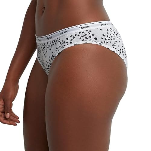 Hanes Women's Originals Bikini Panties, Breathable Stretch Cotton Underwear, Assorted, 6-pack thumbnail 3