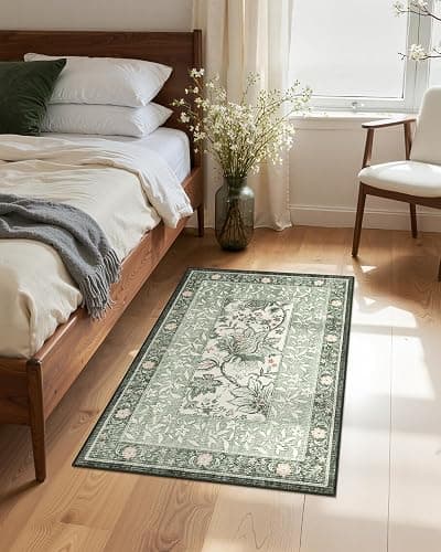 GarveeHome Sage Green 2x3 Door Mat Indoor Rugs for Entryway Provence Small Botanical Grove Cottagecore Washable Non-Slip Low-Pile Rug for Bedroom Kitchen Bathroom Entrance thumbnail 3
