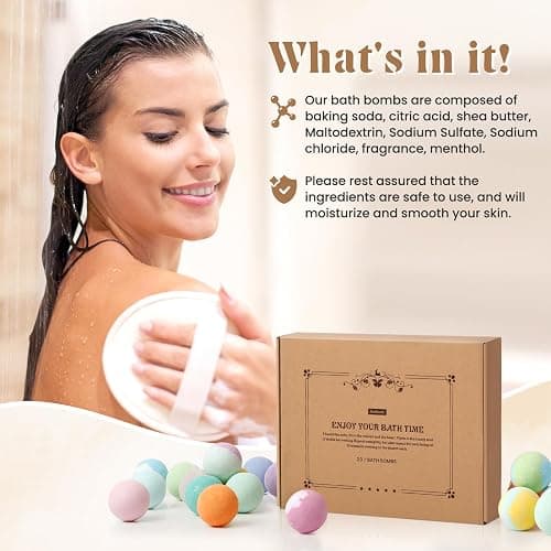 ZenBombs Bath Bombs Set, 20 pcs Natural Shea Butter & Safe Oil Bath Bomb for Skin Moisturizing, Handmade Bubble Bath & Fizzy, Ideal Presents for Women thumbnail 6