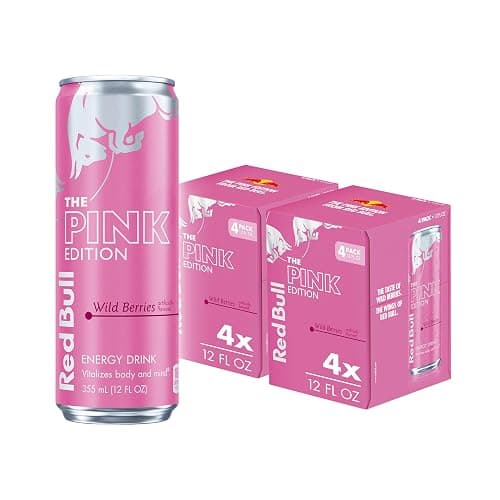 Red Bull Pink Edition Energy Drink, Wild Berries, 12 fl. oz., Pack of 8 cans, with 80mg Caffeine, Taurine & B Vitamins - Image 1