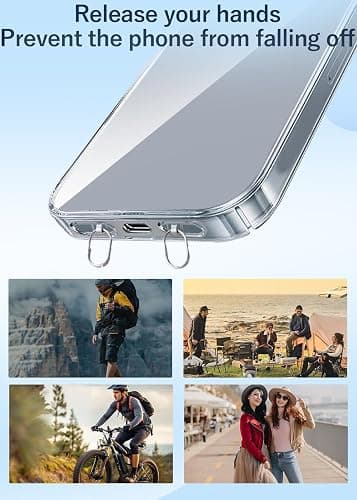 ZXZone iPhone Hang 2 Way Metal Phone Tether Tab, Upgraded Double Buckle Hole Ring Cell Phone Lanyard Patch, Phone Strap Replacement Part for iPhone Cases (Golden-TQ) thumbnail 4