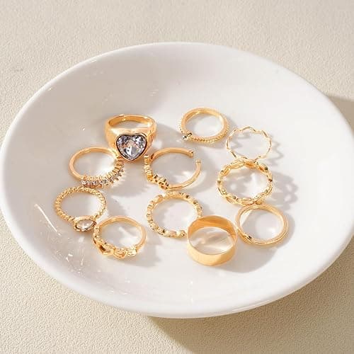 CHICUTIE Gold Knuckle Rings Set For Women Stackable Joint Finger Midi Rings Dainty Cubic Crystal Zirconia Hollow Twist Cute Pack Jewelry Gift thumbnail 6