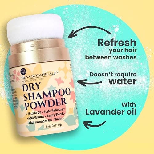 Nuva - Dry Shampoo Powder - Dry Shampoo for Women with Lavender Extract & Biotin - Voluminazing & Travel Size Shampoing Sec - 12 g thumbnail 4