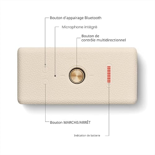 Marshall Emberton III Enceintes Bluetooth Portables, sans Fil, IP67 Résistant à la Poussière et à l'eau, Plus de 32 Heures de Lecture, Charge Rapide - Crème thumbnail 6