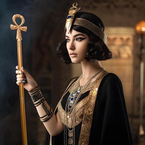 Spooktacular Creations Halloween Staff, Egyptian Costume Walking Cane Accessories for Dress Up, Gold Egyptian Style Walking Stick Toy Prop for Kids Women Men Halloween Cosplay Party thumbnail 6