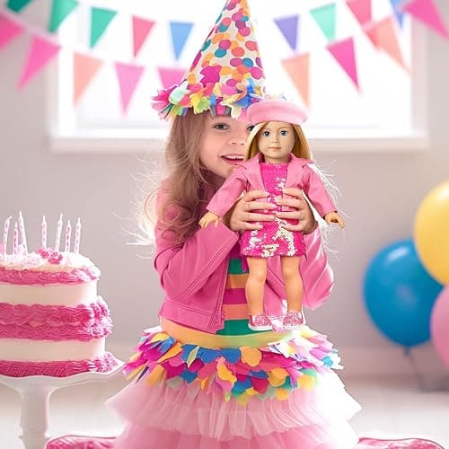 American 18 Inch Doll Clothes Accessories-18 inch Doll Suitcase-Glasses,Beret,Shoes,Handbag,Camera, Passport,Mobile Phone Travel Set Toys for 3-12 Girls thumbnail 2
