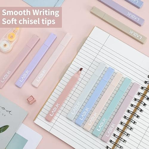 LABUK 12pcs Pastel Highlighters Aesthetic Cute Bible Highlighters and Pens No Bleed, with Mild Assorted Colors, Dry Fast Easy to Hold for Journal Planner Notes School Office Supplies - Muted Pastel-12Pcs thumbnail 5