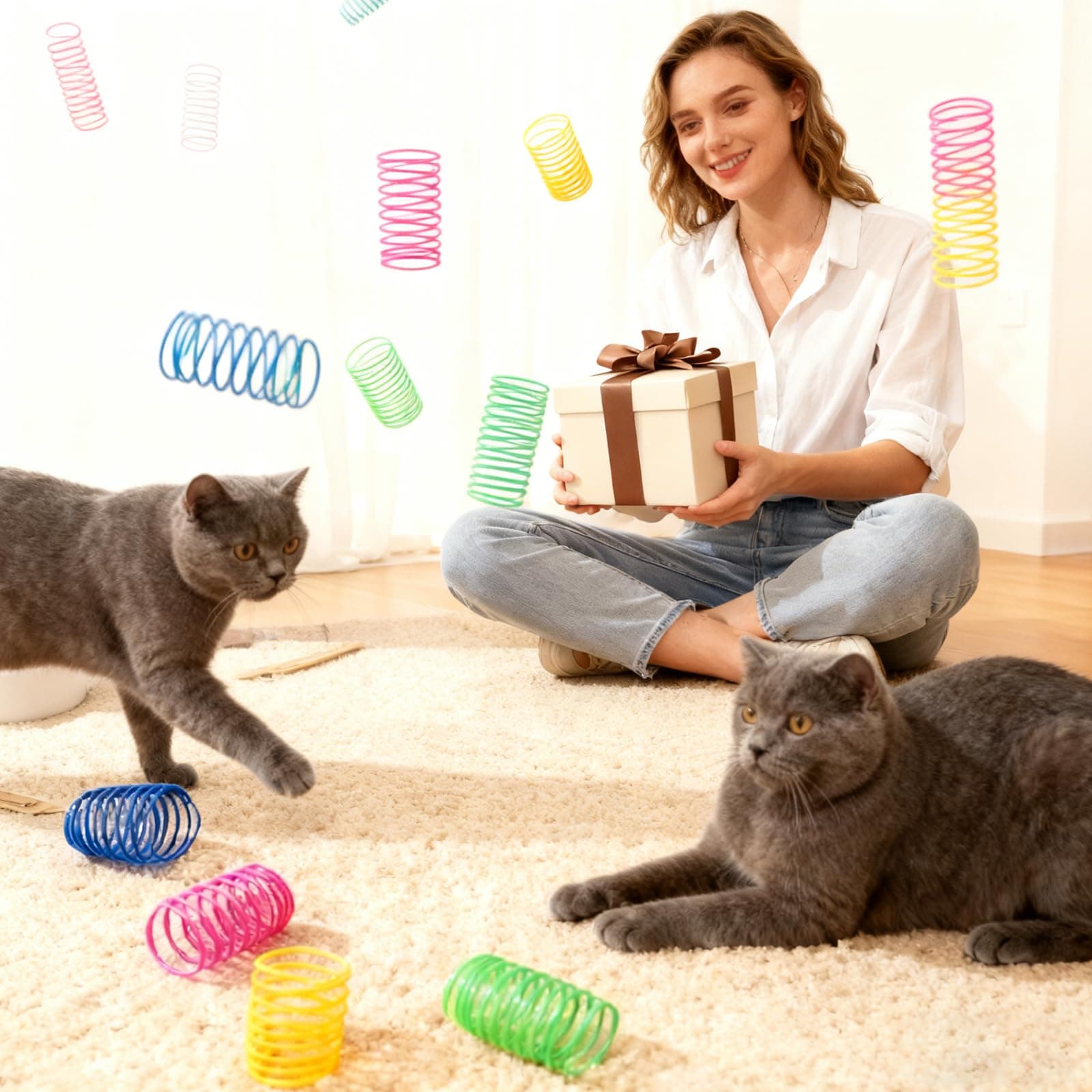 36-Piece Cat Spring Toy Set — A Must-Have Enrichment Cat Toys for Indoor Cats, Solving All Needs for Interactive Cat Toys, Kitten Toys, and Cat Enrichment in One Box. thumbnail 7