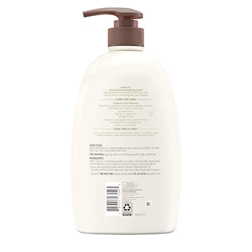 Aveeno Daily Moisturizing Body Wash for Women and Men for Dry & Sensitive Skin, Paraben, Soap & Dye-Free, Gentle Shower Cleanser, Dermatologist Recommended Brand, Lightly Scented, 33 Fl Oz thumbnail 9