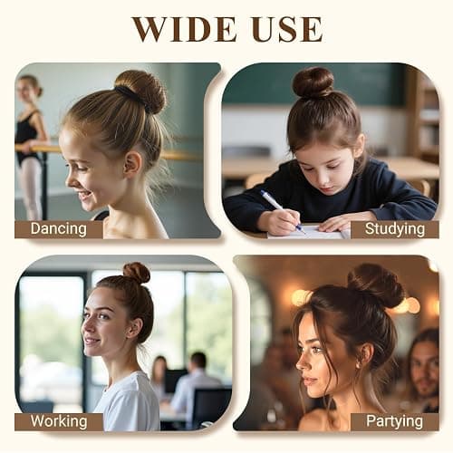 TsMADDTs Bobby Pins and Hair Nets Set, Hair Accessories for Women with Invisible Nets for Ballet Bun(11.81&19.86in), U Pins for Dance(1.37&2.36in), Elastic Bands, Clear Rubber Bands thumbnail 5