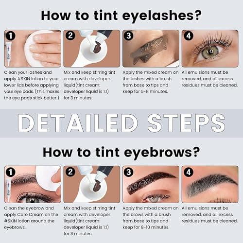 Libeauty Lash Tint Kit with Reusable Dolphin Eye Mask, Eyebrow Tint Kit Black, Large Capacity Eyelash Tint for Salon and Home,15ML thumbnail 6