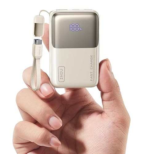 INIU Power Bank, Ultra Mini 10000mAh 45W Fast Charging Portable Charger | Flight-Safe, USB-C Cable, Travel Essential, 45W Battery Phone Pack for iPhone 17 16 Samsung S26 Google iPad etc, Beige - Image 1