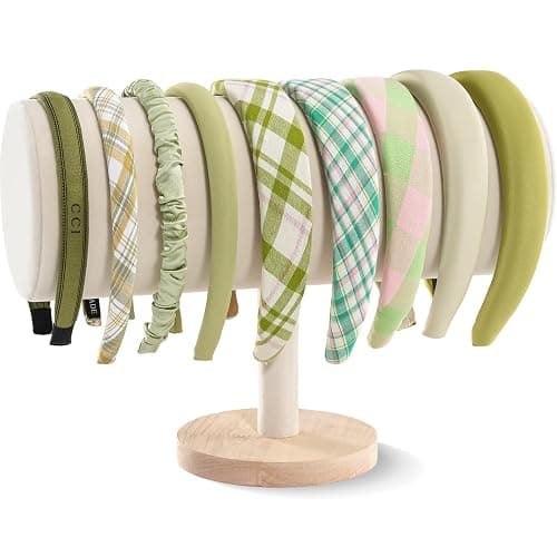 ProCase Headband Holder Stand (1 Pack), Headwear Storage Organizer Display Rack for Hair Accessories Hairband Bow Jewelry for Girls Women -Beige - Image 1