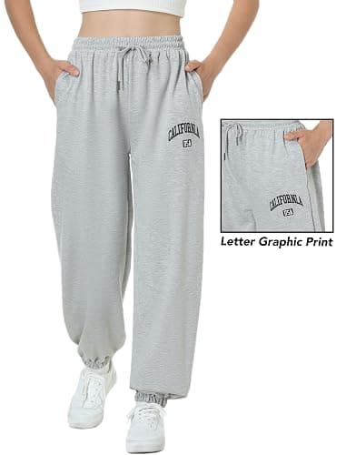EXARUS 3 Pack Girls Sweatpants Joggers Sweat Pants Cute Baggy Tween Trendy Clothes Teen Preppy with Pockets thumbnail 3