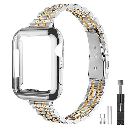 QUNDAXI Slim Watch Band Compatible with Apple Watch 41mm 45mm 42mm 44mm 40mm 38mm Metal Stainless Steel Watchband Suitable for iWatch 10/9/8/7/6/5/4/3/2/1/SE Series Women Luxury Strap - Image 1