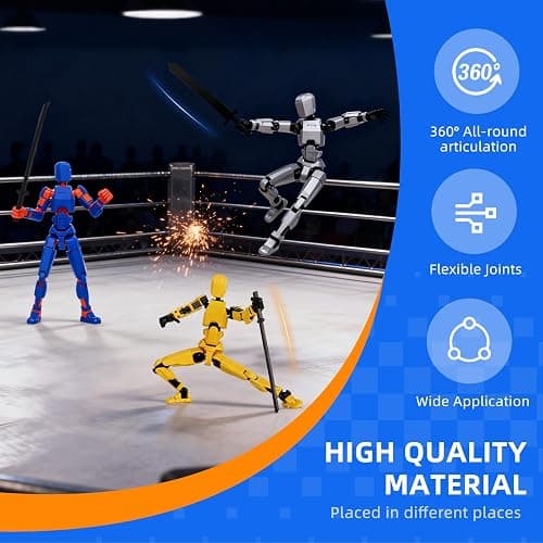 (Assembly Completed) 8 Packs Dummy13 Action Figure Set, 3D Printed ActionFigure Toy Gifts for Kids, Dummy 13,Robot 13 Action Figure Full Body Mechanical Doll Christmas Birthday Gift for Boys Girls thumbnail 3