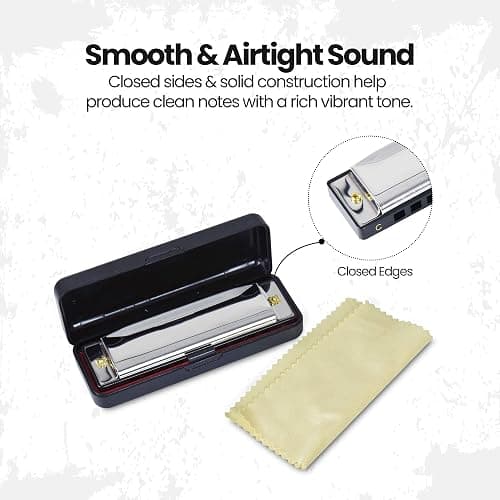 Albert Austin Harmonica Stainless Steel Adults Kids Harmonica for Beginners Students Professionals 10 Holes C Tuned Mouth Organ Musical Instrument for Folk Music Lovers Holiday Parties Birthdays thumbnail 3