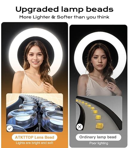 Overhead Phone Mount,Overhead Camera Mount Stand[Anti-Shaking] with 10.5" Ring Light,Desk Stand for iPhone with Ring Light for Video Recording,Zoom Meeting,YouTube,TikTok thumbnail 6