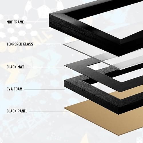 SZYUU Sports Card Display Frame with Magnetic Card Holder & Tempered Glass | Trading Card Display Case for Baseball, Basketball, Football or Hockey Cards, 8-Card Wall-Mounted Display thumbnail 5