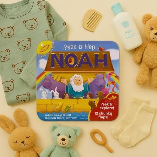 Peek-a-Flap Noah - Children's Lift-a-Flap Board Book Gift for Easter, Christmas, Communion, Baptism (Little Sunbeams) thumbnail 8