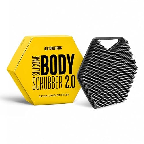 TOOLETRIES Body Scrubber 2.0 – Premium Silicone Scrubber for Cleaning, Exfoliating Your Skin – Extra Long Lather Boosting Bristles with Ergonomic Handle, Long-Lasting & Easy to Clean - Charcoal - Image 1