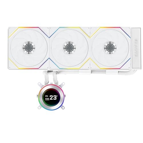 Lian Li Hydroshift II-C 360TL RGB Liquid CPU Cooler - 360mm AIO - 3X 120 RGB Fans - 2.1” IPS LCD Screen - 3 Control Mode - Flexible Tubes Clamp - LGA 1851/1700, AMD AM5/AM4 - White (HS2LCD36TW) thumbnail 2