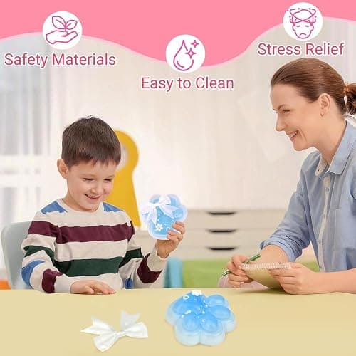 Big Taba Squishy Cat Paw Fidget Toy, Squishies Squeeze Toys for Girls 4-8, Ultra-Soft Sticky Sensory Toy Party Favors for Kids 8-12, Autism Stress Relief (Blue and Clear) thumbnail 5