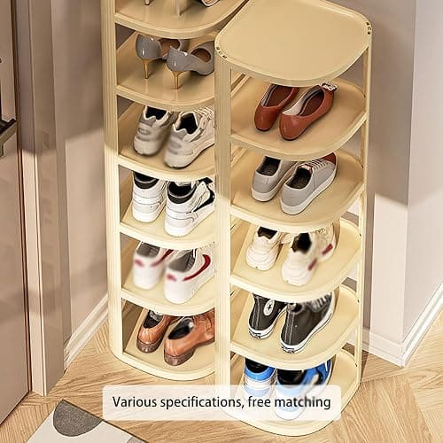 JHDXL Rotating Shoe Rack, Household Essentials, Vertical Spinning Shoe Display Lazy Susan, Spinning Shoe Display Lazy Susan, Handbag Rotate Tower Closet Organization(87cm/34.3in) thumbnail 5