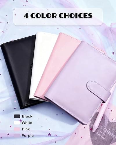 A5 Photo Card Binder with 30 Inner Sleeves (4-pocket and double-sided), 6 Ring 4 Pocket Trading Card Binder, PU Leather Card Collect Book with Magnetic Buckle Closure, Holding up to 240 Cards (Pink) thumbnail 6