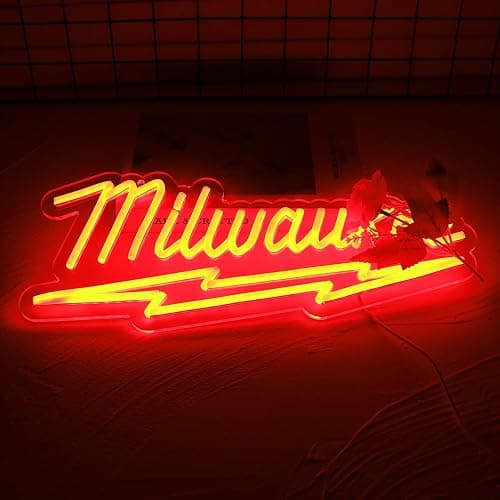 Milwaukee Parts Shop and Repair Service station Neon Sign For Store Garage Party Man Cave Wall Decor Best Gift thumbnail 4