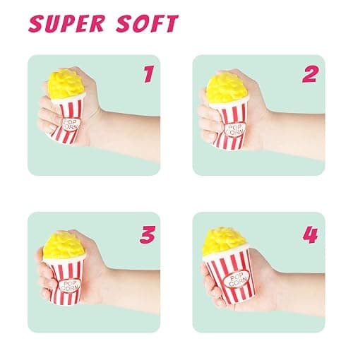 Slow Rising Jumbo Squishies Toys Set - 9 Pack Soft Kawaii Squishy Hamburger Popcorn Cake Ice Cream Donut Stress Relief Squeeze Toy for Boys and Girls thumbnail 4