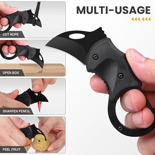 FUNBRO Small Pocket Knife Gift for Men, Keychain Box Cutter with 1.34inch Blade, Mini Folding Knives EDC Gadgets for Everyday Carry, Stocking Stuffers Gift for Adults Men Him thumbnail 3