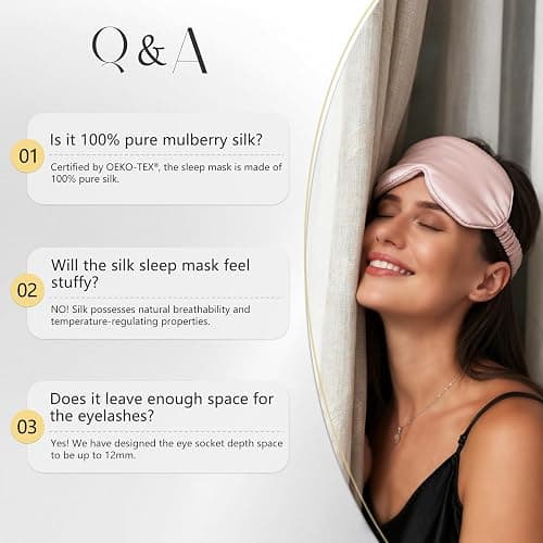 ZIMASILK Adjustable 22 Momme 100% Mulberry Silk Sleep Mask, Upgraded 3D Contoured Cup Eye Mask for Sleeping, Super Soft & Breathable Blindfold, Blackout for Deep Sleeping (Pink) thumbnail 7