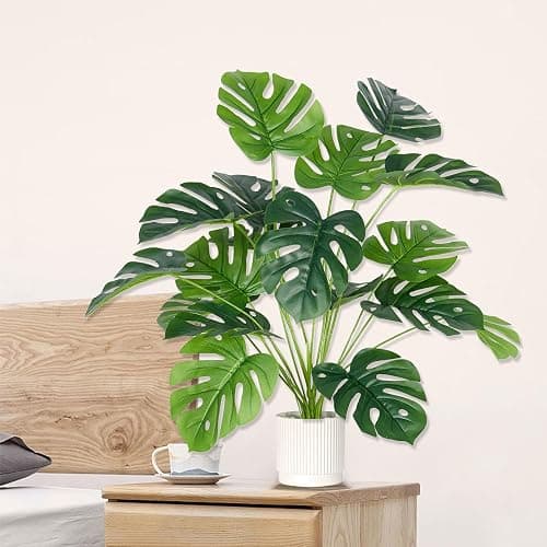 ELTNEGSA 28" Fake Plants Large Artificial Plants Indoor Tall Faux Monstera Plant for Home Office Living Room Garden Decor thumbnail 7