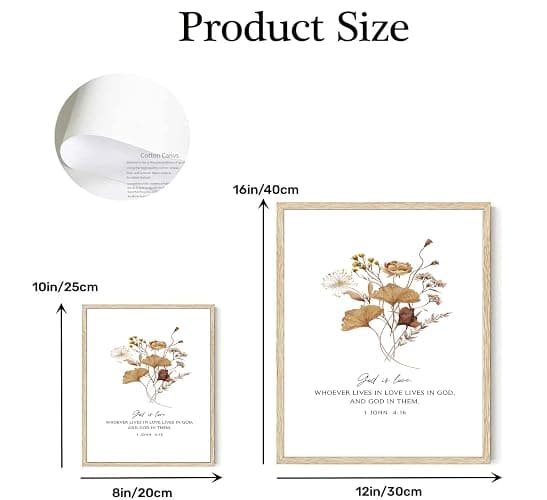 6Pcs Bible Verses Floral Wall Art Christian Wildflower Poster Prints Scripture Flower Canvas Pictures Neutral Botanical Painting Aesthetics Farmhouse Wall Decor for Bedroom living room 8x10in Unframed thumbnail 6