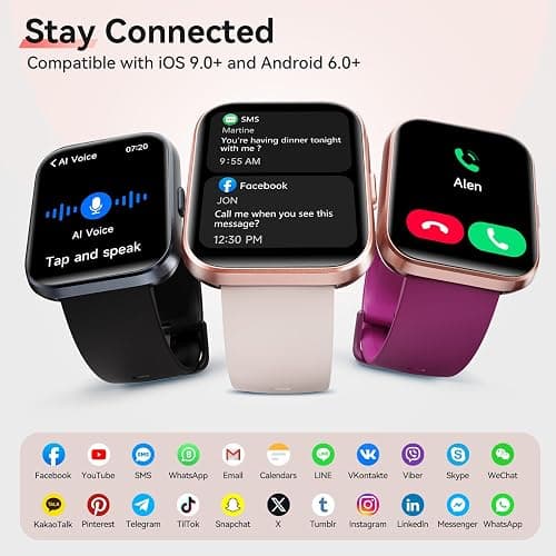 Smart Watches for Women, 1.85" HD Alexa Smart Watch for Android Phones & iPhones with Calls/Messages/Reminders, 3ATM 120+ Sport Modes Fitness Tracker Watch for Women with Heart Rate/Sleep/SpO2 Monitor thumbnail 5