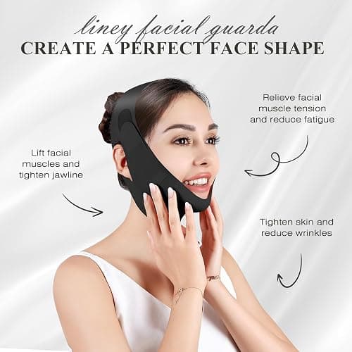Juskaa Chin Strap for Sleeping,Double Chin Reducer,Adjustable Chin Strap,Jaw Strap,Jawline Shaper,V Line Lifting Mask,Black,M thumbnail 2
