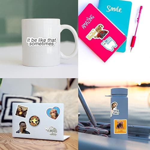 220PCS Funny Meme Stickers Pack for Laptop, Trendy Vinyl Sticker for Computer, Phones, macbooks (Waterproof) thumbnail 5