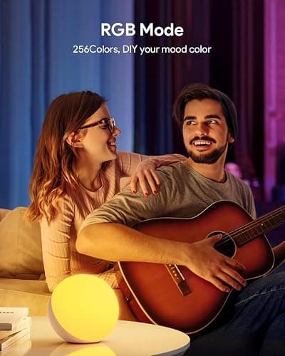 Hifree Touch Lamp, Multicolor Night Light for Kids, Small LED Table Lamp for Bedroom, Dimmable Bedside Lamp with Warm & White Light thumbnail 2