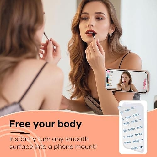 Silicone Phone Sticky Grip, Suction Phone Case Mount for iPhone and Android, Hands-Free Sticky Cell Phone Grip, Mobile Fidget Mirror Holder for Selfies and Videos thumbnail 3