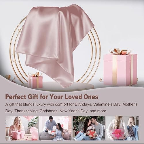 LYSHIN Pink Silk Pillowcase Standard Size with Hidden Zipper | 19 Momme Mulberry Silk Pillow Cases for Skin and Hair, Anti-Acne, Hypoallergenic, Cooling, Beauty Sleep, Gifts for Women thumbnail 7