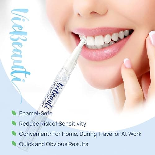 VieBeauti Teeth Whitening Pen Gel: 30+ Uses - Teeth whitening Gel with Professional Formulation and Ingredients, No Sensitivity, Travel-Friendly, Beautiful White Smile Mint thumbnail 5