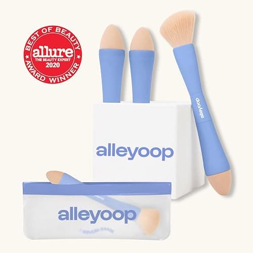 Makeup Brush Set Alleyoop Multi-Tasker 4-in-1 Travel Make Up Brush Set + Blending Sponge Refill Pack – Compact Makeup Brushes for Foundation, Blush, Bronzer, Contour, Eyeshadow, Brows & Liner thumbnail 2