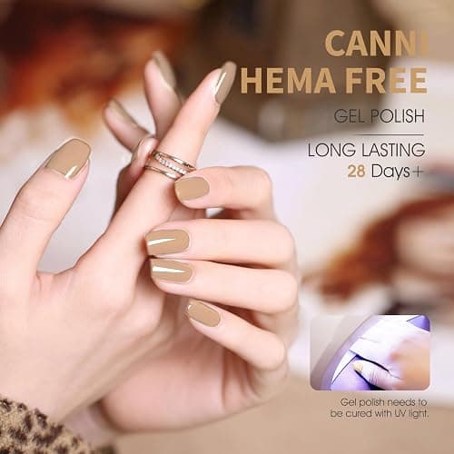 CANNI 6 Colors 9 ML Hema-Free Brown Gel Nail Polish Set, Fall Light Brown Nude Blue Gel Polish Kit, Soak Off LED Nail Gel Manicure Kit DIY at Home Salon Gifts thumbnail 3