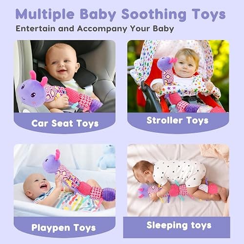 Topsochir Baby Girl Toys 0-3-6 Months Musical Stuffed Animals Plush Caterpillar Toy with Crinkle Rattles Tummy Time Sensory Learning Toys for Infants 6-9-12 Months Newborn Girls Boys Shower Gifts thumbnail 6