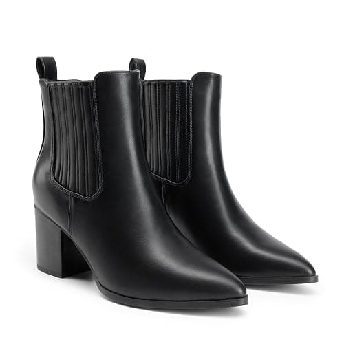 DREAM PAIRS Women's Ankle Boots Pointed Toe Chunky Block Heel Ankle Bootie Fall Short Booties Shoes thumbnail 4