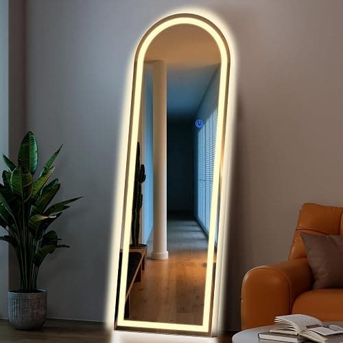 InfiniGlass Arch Full Length Standing Mirror with LED Lights, 56"x20" Lighted Mirror with Dimming & 3 Color Lighting, Tall Mirror Full Body for Bedroom, Dressing Room thumbnail 2