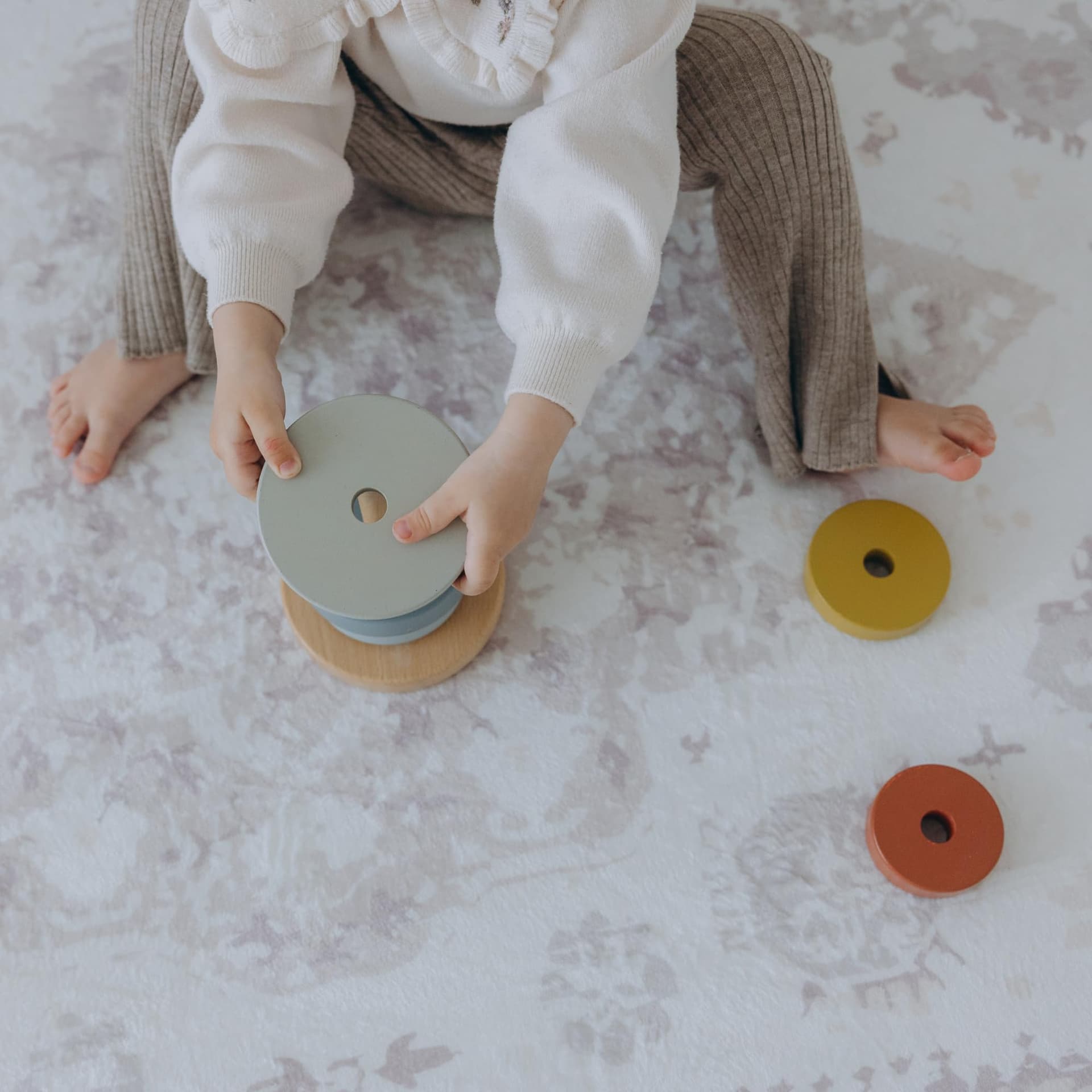 Luxurious Large Soft Baby Play Mat - Soft Padded Play Mat for Babies - Rebound Memory Foam Mat - Non Toxic Baby Play Rug - Large Baby Floor Mat for Tummy Time (Beige Distressed 140x200cm) thumbnail 5