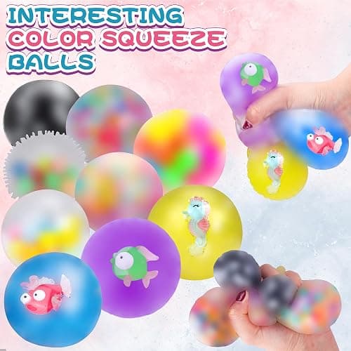 36 Pack Stress Balls, Squishy Balls, Squishy Fidget Stress Relief, Squeeze Ball for Adults Stress Relieve, Prize Box for Friends, Party Favors thumbnail 5